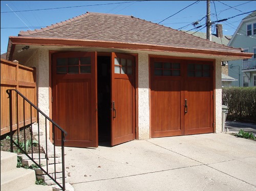 Swinging-style garage doors in Milwaukee, WI
